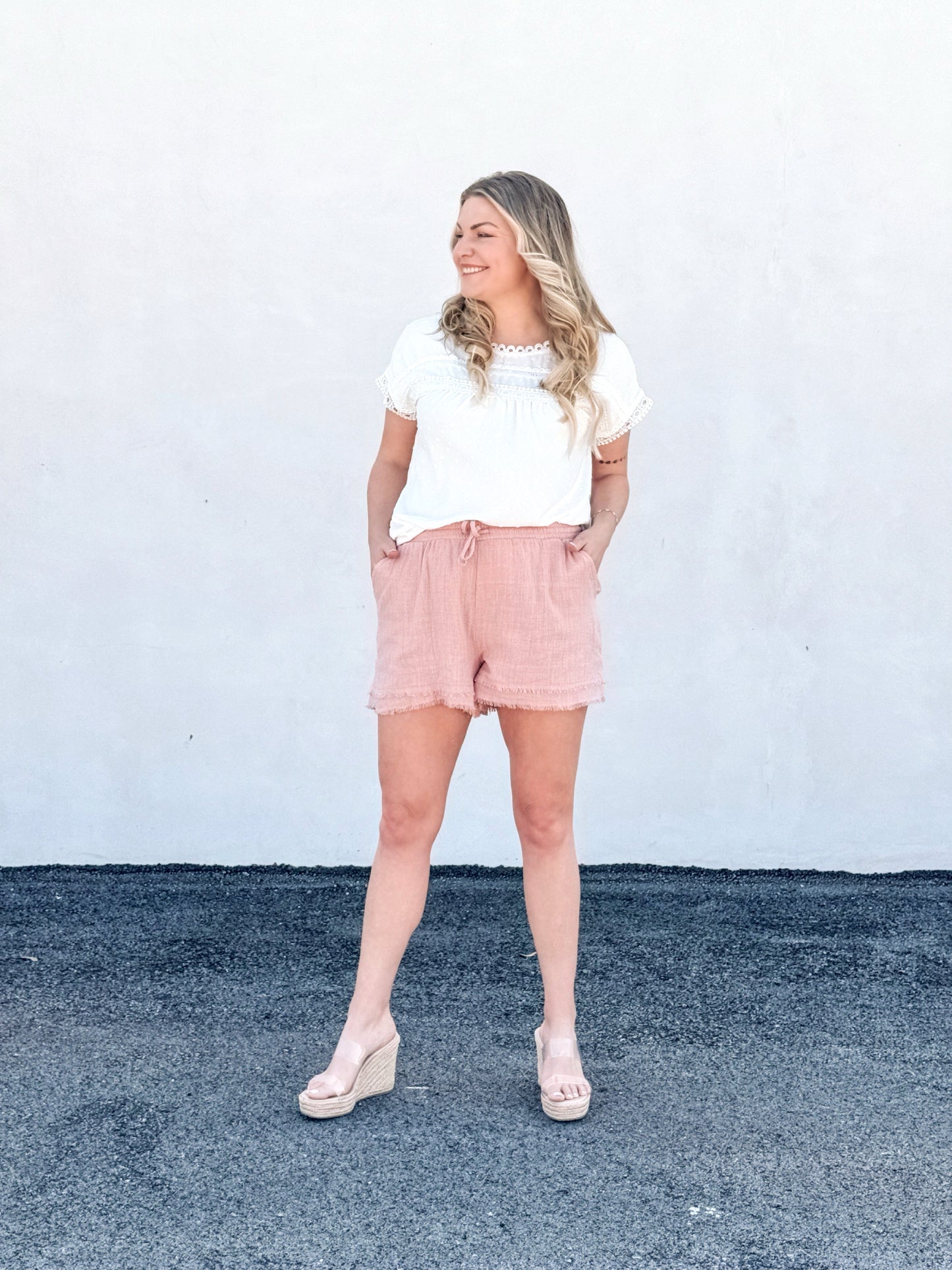 HYFVE Drawstring Frayed Shorts