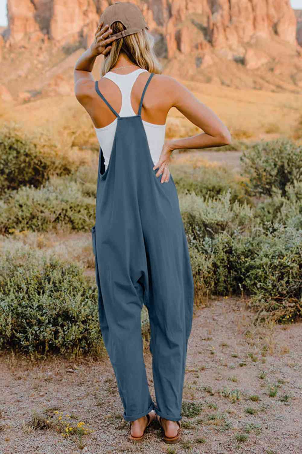 Bette Double Take V-Neck Sleeveless Jumpsuit with Pocket