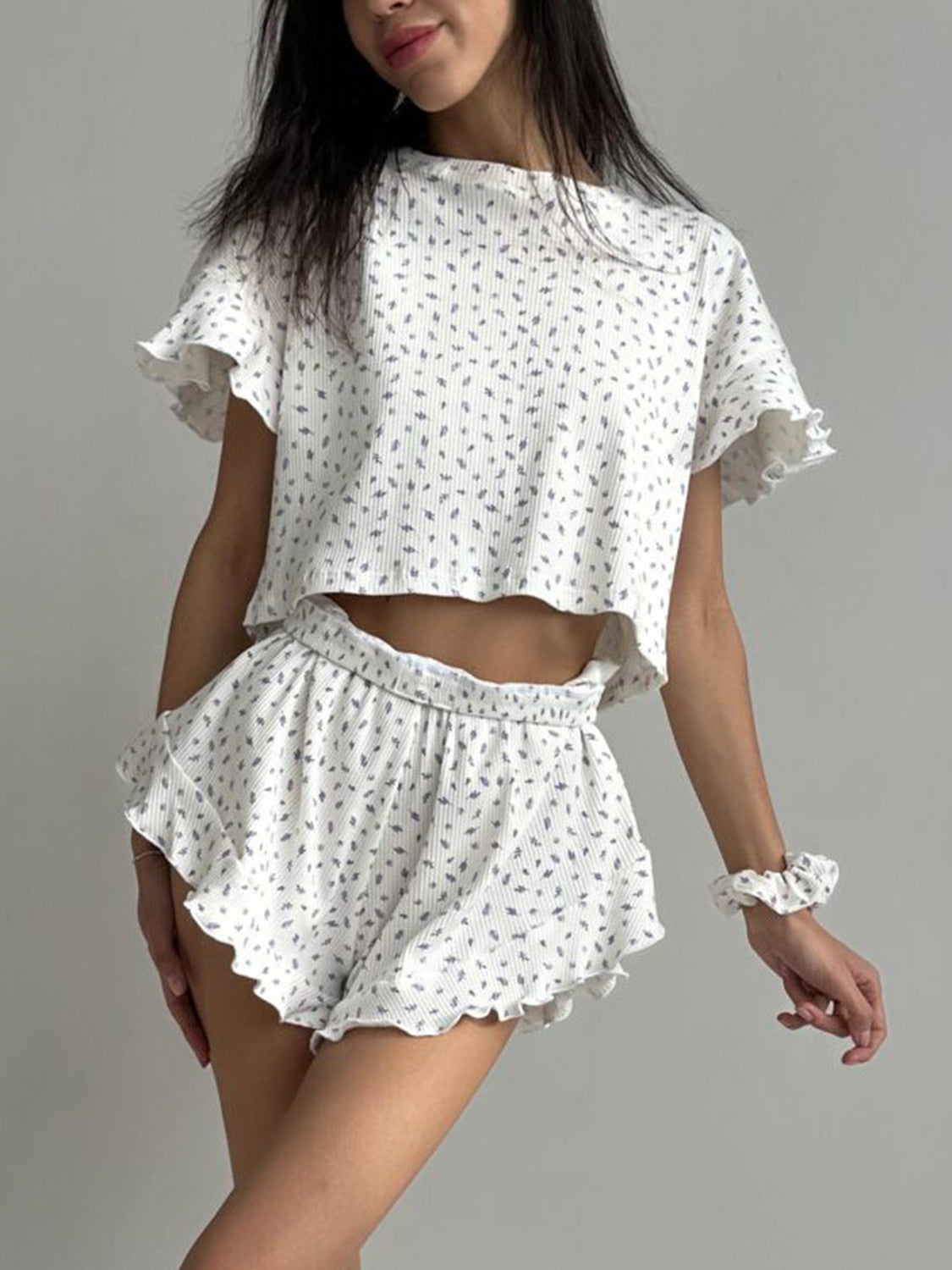 Emerson Printed Round Neck Top and Shorts Set