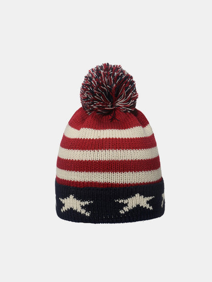 Roll Rim US Flag Knit Hat