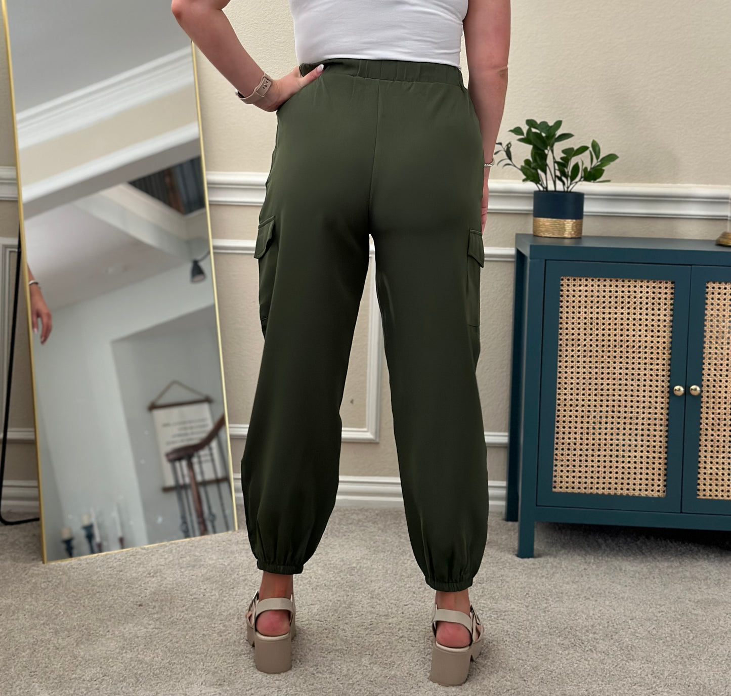 Ashley Full Size Elastic Waist Pants with Pockets