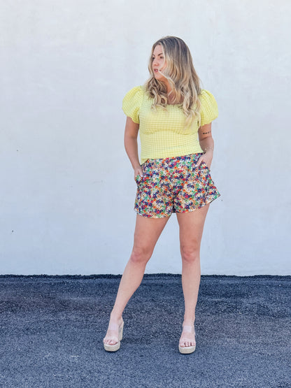 Drop of Golden Sun Floral Shorts