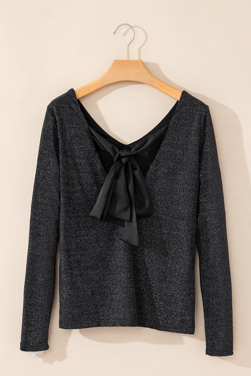 Rudy Bowknot V-Neck Long Sleeve Blouse