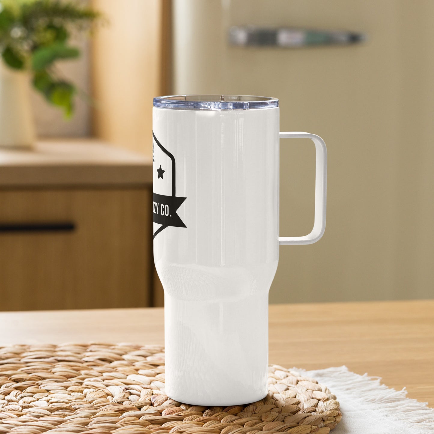 Bad And Moozy Travel mug with a handle