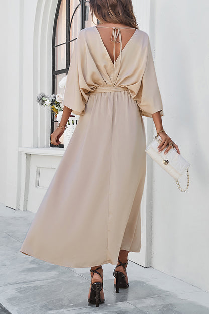 Lorelei Slit Tied V-Neck Three-Quarter Sleeve Dress