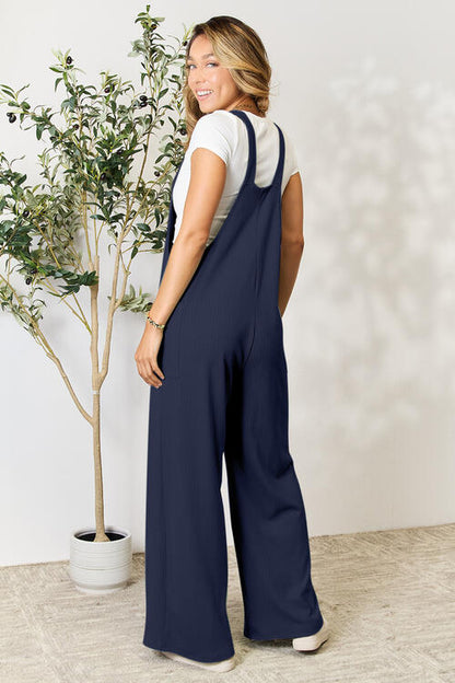 Dina Double Take Womens Wide Strap Overall with Pockets