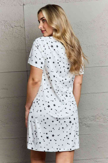 Moon Beam Button Down Sleepwear Dress