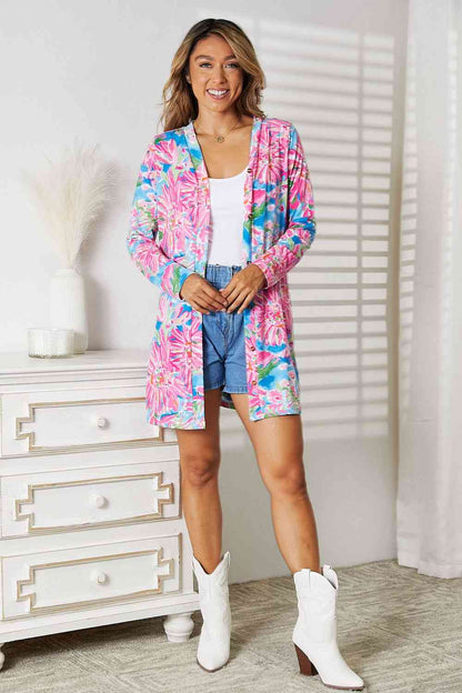 Ariel Floral Open Front Long Sleeve Cardigan