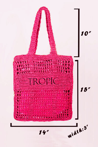 Tropic Cutout Letter Graphic Handbag