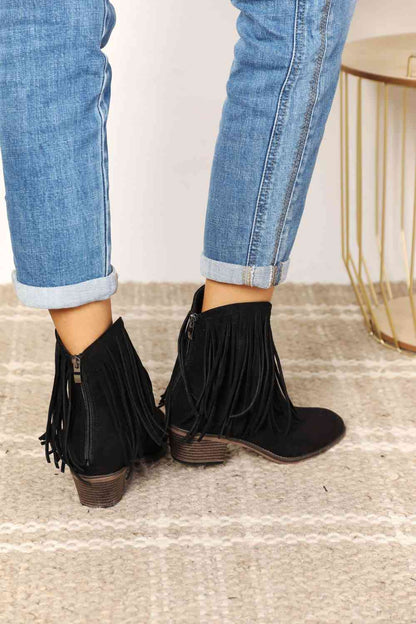 Cora Women's Fringe Cowboy Western Ankle Boots