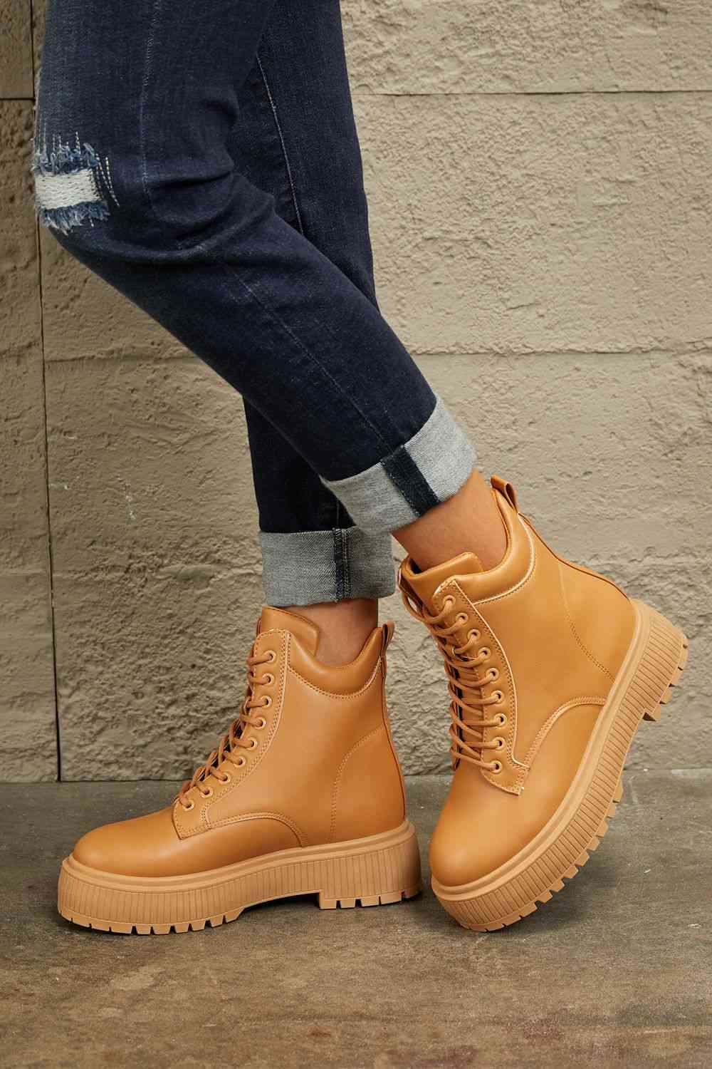 Sarah Platform Combat Boots