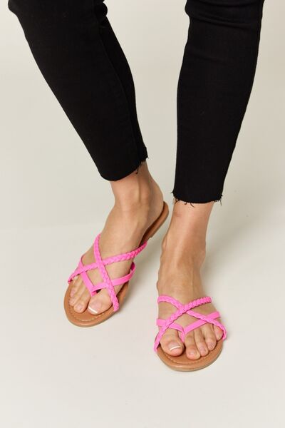 Sutton Crisscross PU Leather Open Toe Sandals