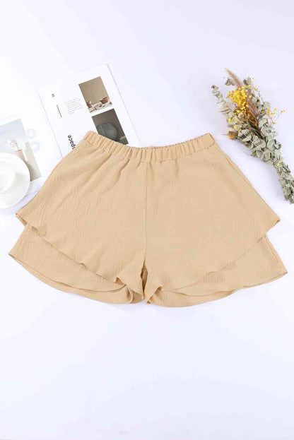 Addy Layered Elastic Waist Shorts