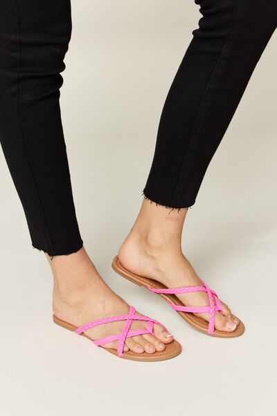 Sutton Crisscross PU Leather Open Toe Sandals