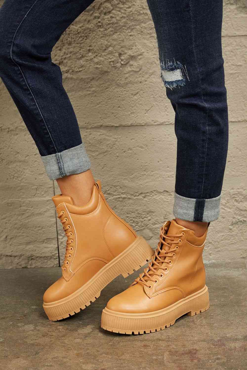 Sarah Platform Combat Boots