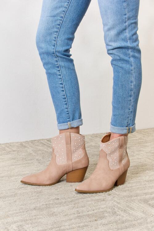 Megan Rhinestone Ankle Cowgirl Booties