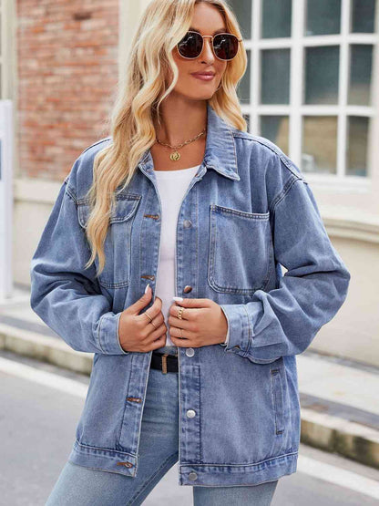 Barbie Button Up Denim Jacket with Pockets