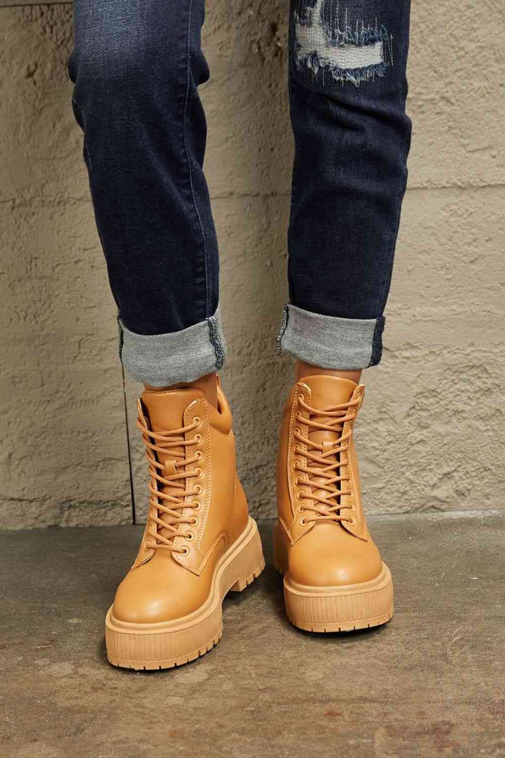 Sarah Platform Combat Boots