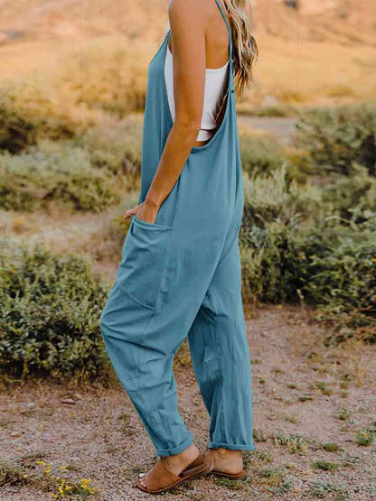 Bette Double Take  V-Neck Sleeveless Jumpsuit with Pocket