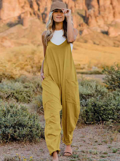 Bette Double Take Full Size Sleeveless V-Neck Pocketed Jumpsuit