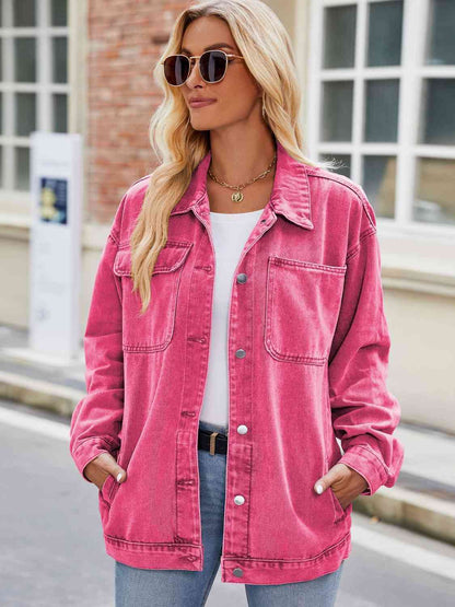 Barbie Button Up Denim Jacket with Pockets