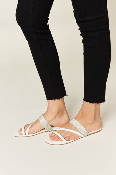 Jill Rhinestone Strappy Flat Sandals