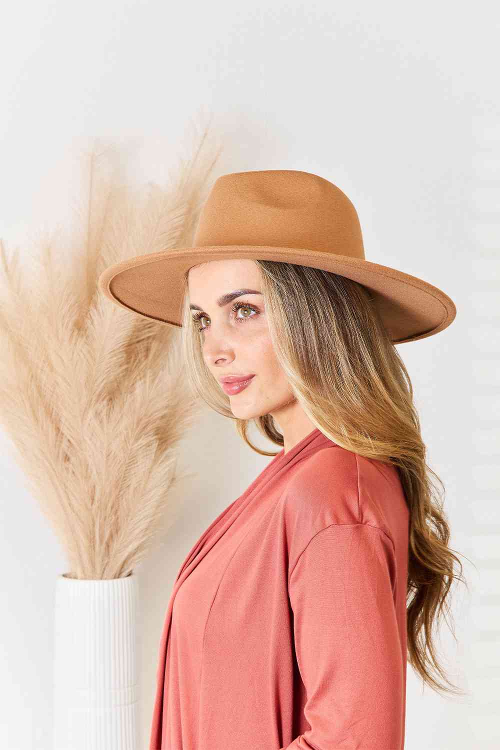 Quinn Flat Brim Fedora Hat