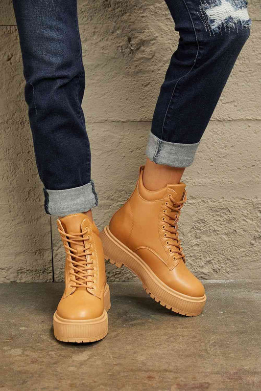 Sarah Platform Combat Boots