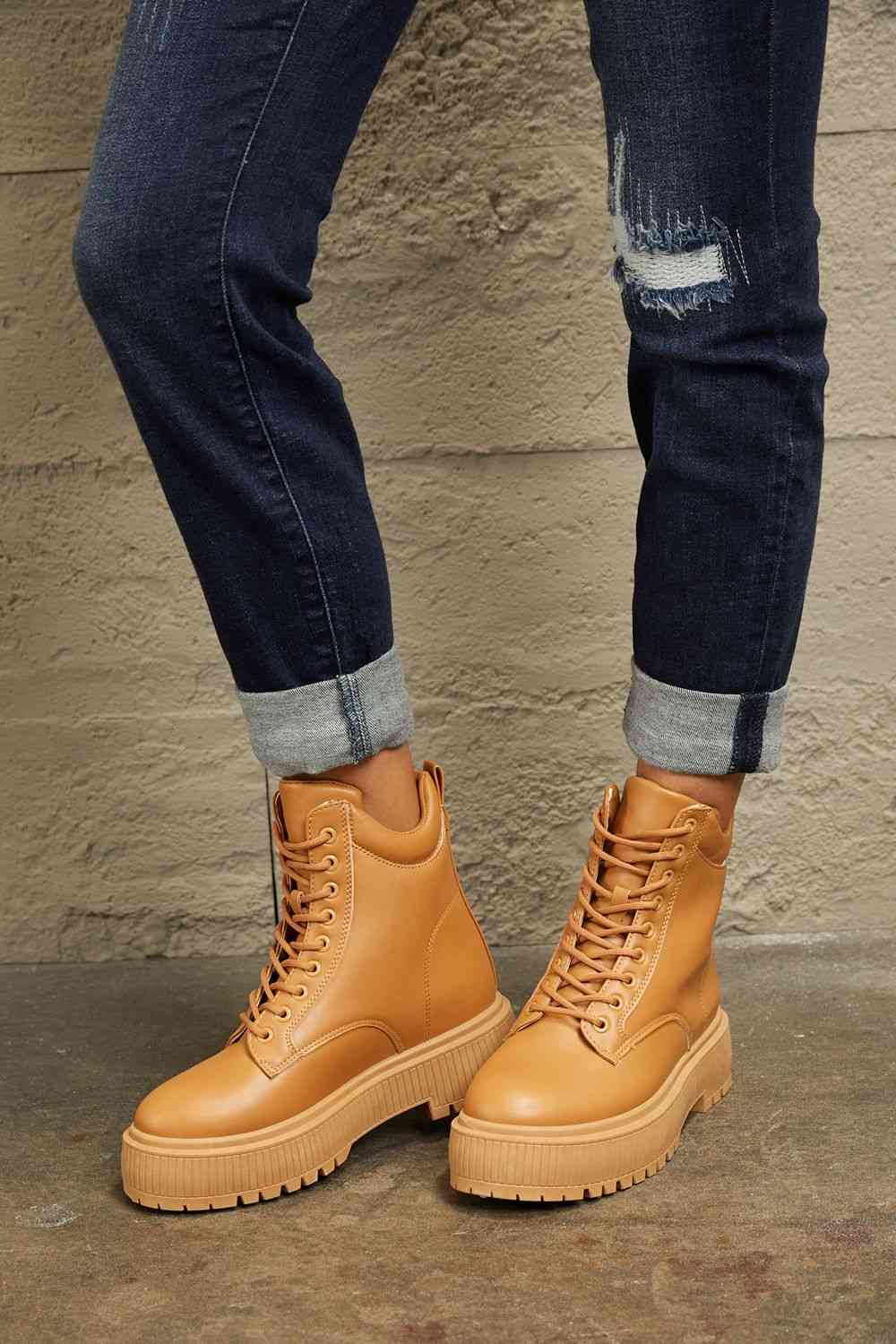 Sarah Platform Combat Boots