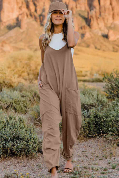 Bette Double Take  V-Neck Sleeveless Jumpsuit with Pocket