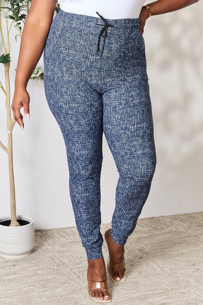 Lily Heathered Drawstring Leggings with Pockets