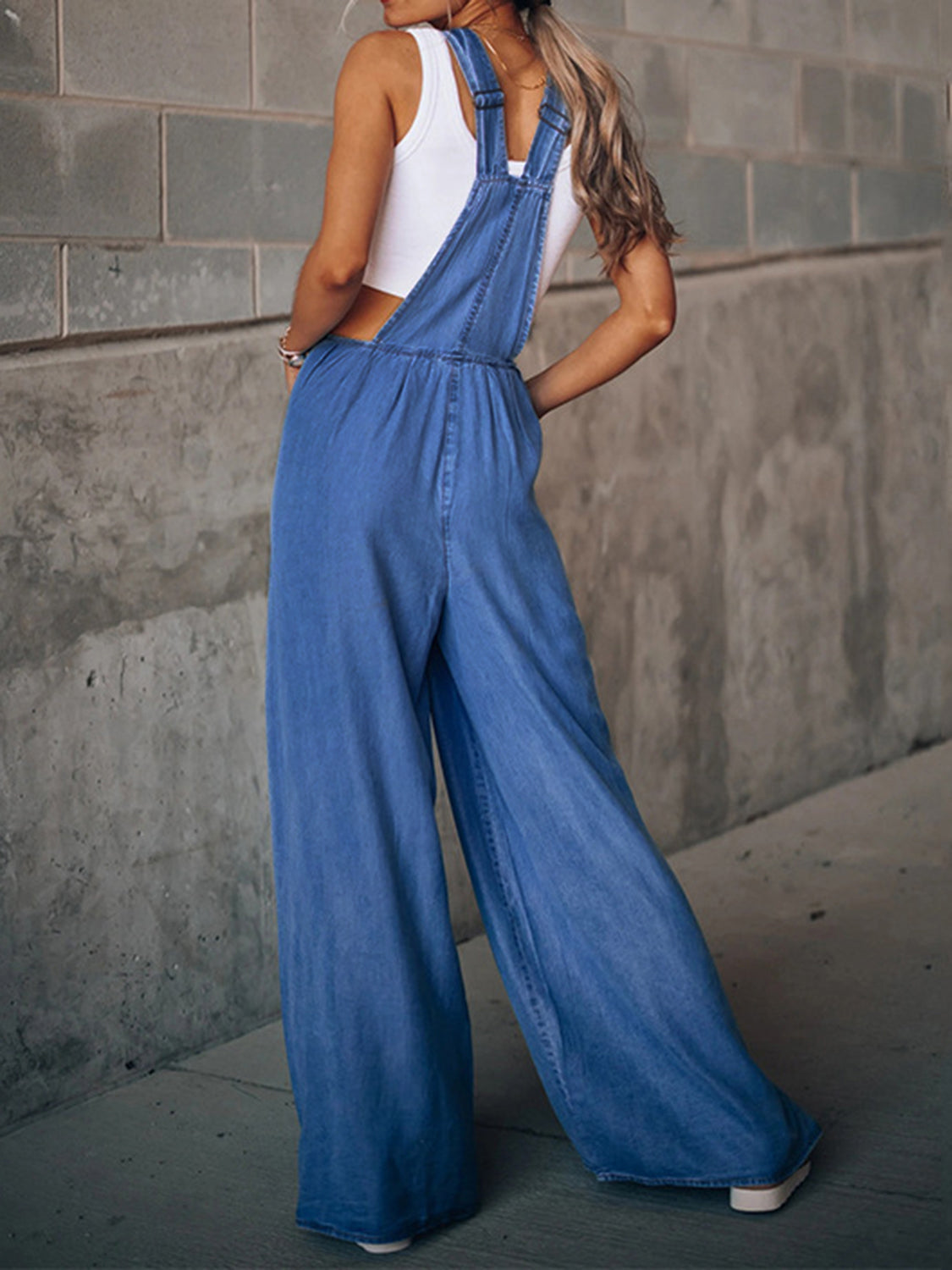 Flanagan Wide Leg Denim Overalls