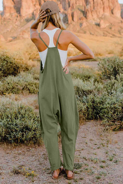 Bette Double Take  V-Neck Sleeveless Jumpsuit with Pocket