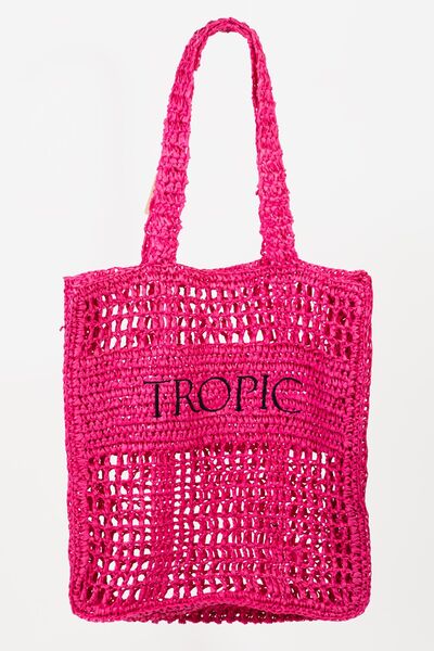 Tropic Cutout Letter Graphic Handbag