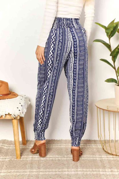 Mary Geometric Print Tassel High-Rise Pants