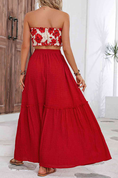 Liliana Floral Tube Top and Maxi Skirt Set