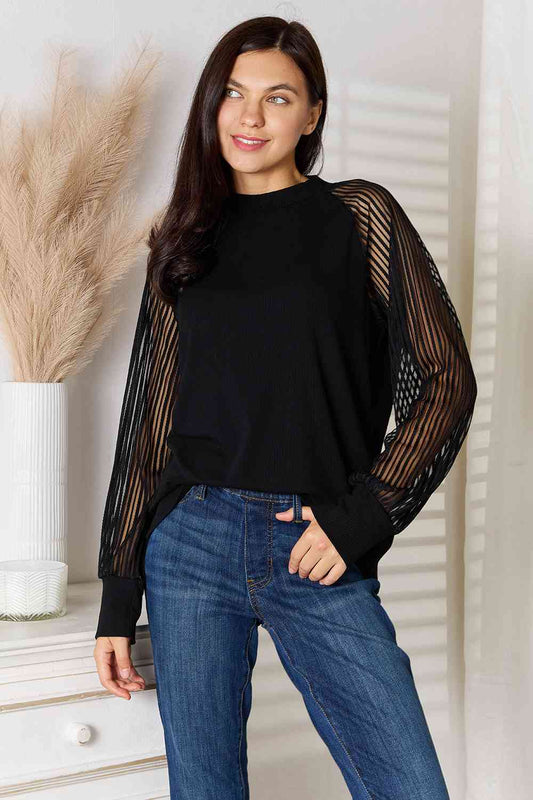 Lola Round Neck Raglan Sleeve Blouse