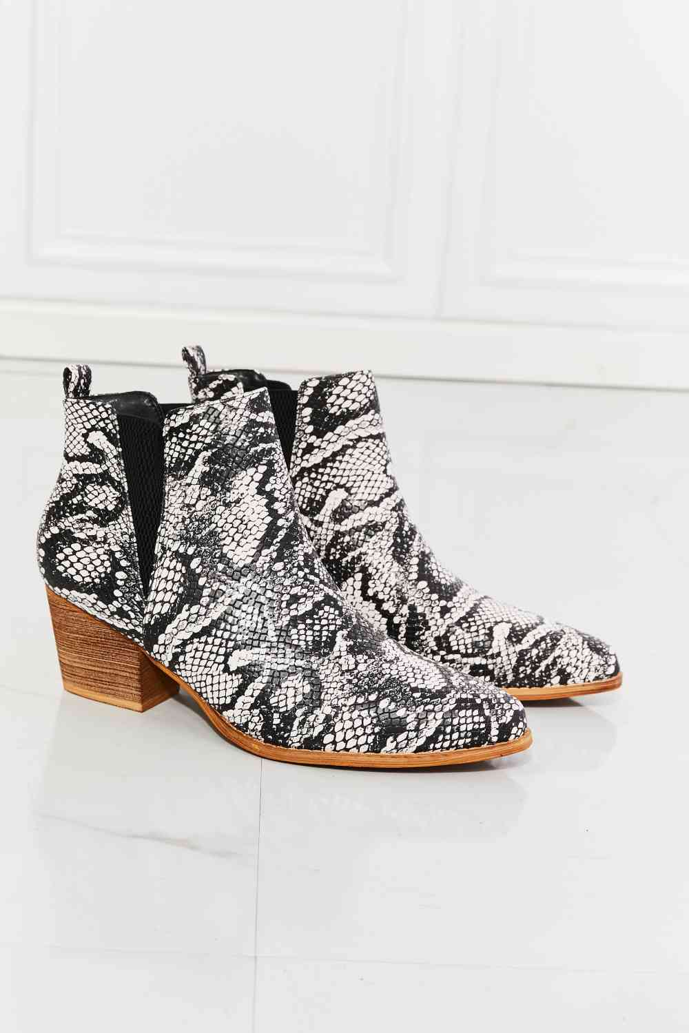 Felicia Point Toe Bootie in Snakeskin