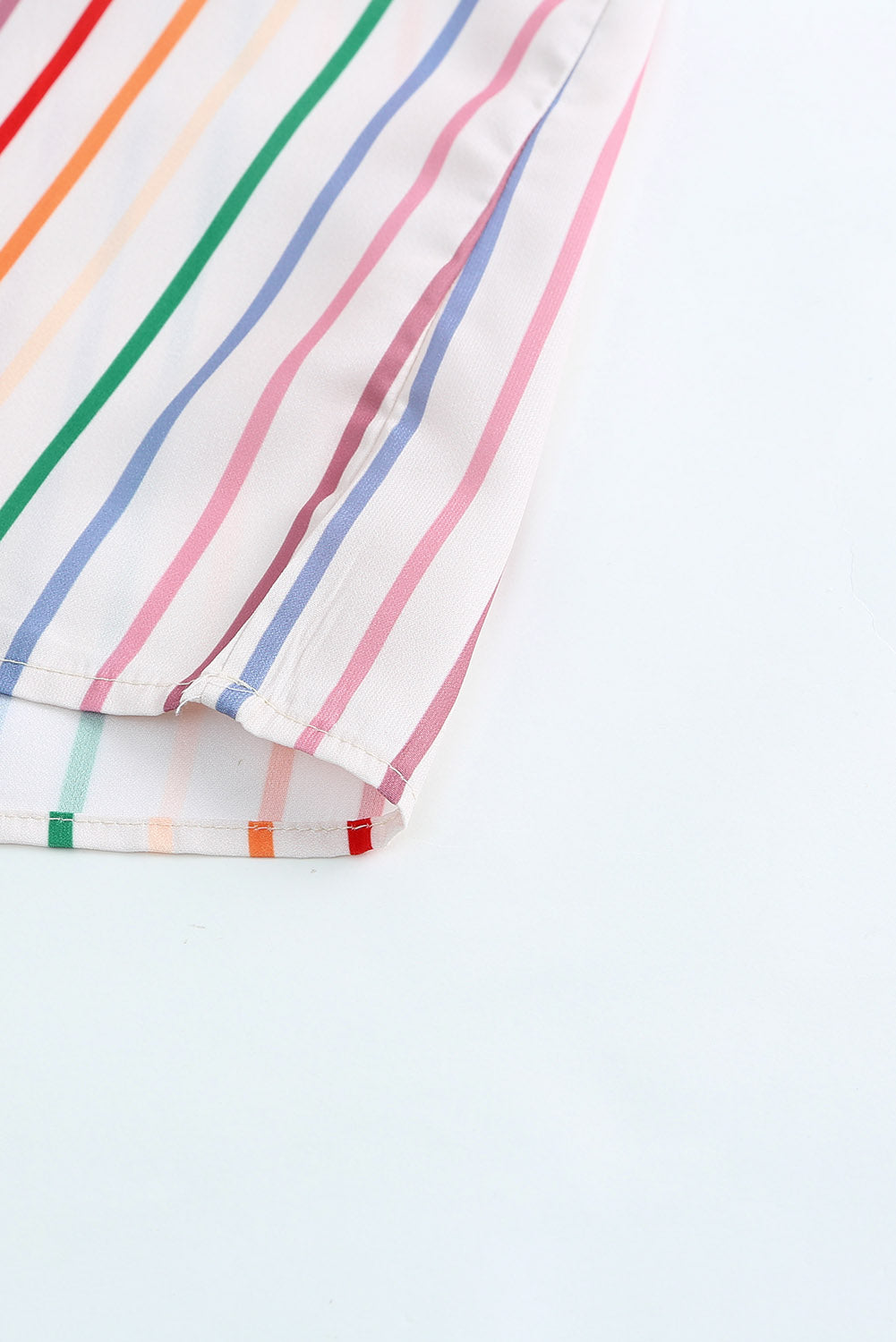 End of The Rainbow Striped Cap Sleeve Blouse