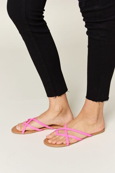 Sutton Crisscross PU Leather Open Toe Sandals